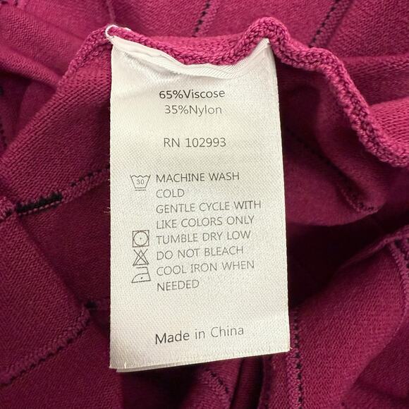 Prabal Gurung Dress Womens 0 Magenta Off the Shoulder Dotted Fit and Flare Knit - Picture 11 of 13